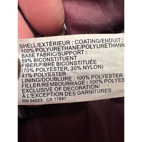 Gap Purple Plum Chevron Zip with Snap Overlay Puffer Coat Sz M Water Resistant - Picture 8 of 9